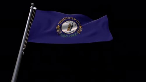 Waving Kentucky State Flag Animation with Alpha Channel