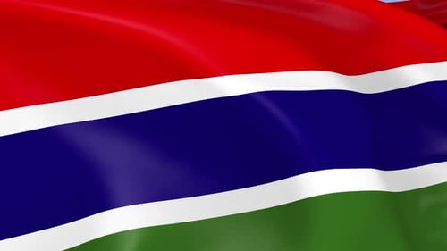 Looping Waving Flag of The Gambia