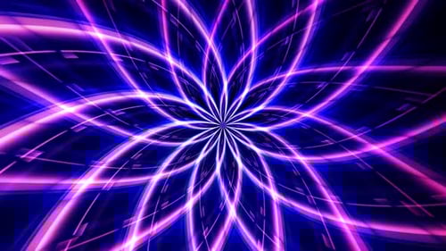 Abstract Neon Glowing Fractal Pattern Loop