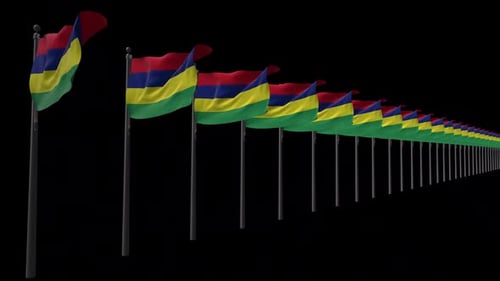 Waving Mauritius Flag Loop for International Presentation