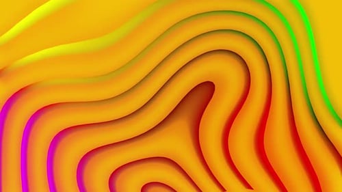Abstract Fluid Yellow Waves Background Seamless Animation