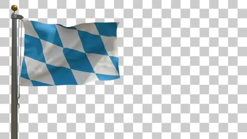 Realistic Waving Blue and White Diamond Flag Animation