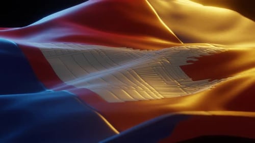 Realistic Waving Cambodian National Flag Seamless Animation