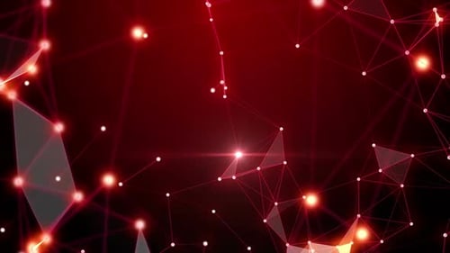 Glowing Red Abstract Network Connections Background