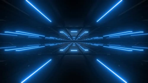 Blue Glossy Metal Corridor