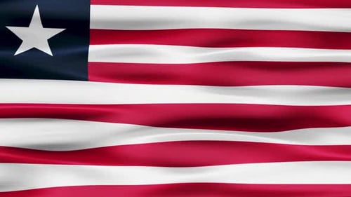 Waving Flag of Liberia Animation