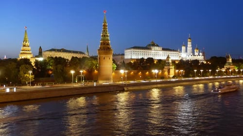 Night Hyper Lapse of Moscow Kremlin