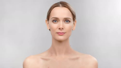 Woman's Beauty Close-up with Fair Skin