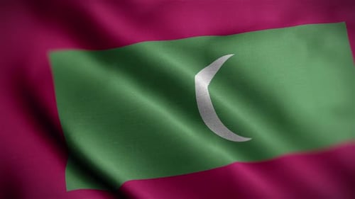 Maldives National Flag Waving Loop Animation