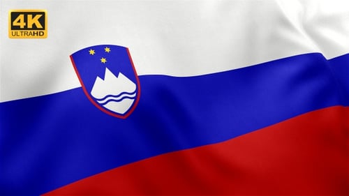 Realistic Waving Flag of Slovenia Loop