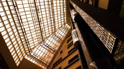 Futuristic Elevator in beautiful building