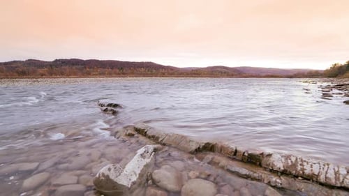 Wild Mountain River Close Up Abundant Clear Stream