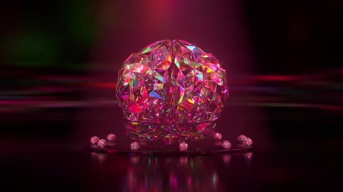 Rotating Futuristic Diamond Brain 3D Animation