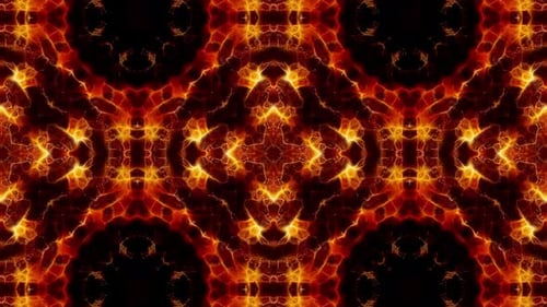 Abstract Fractal Fire Kaleidoscope Loop 4K 04