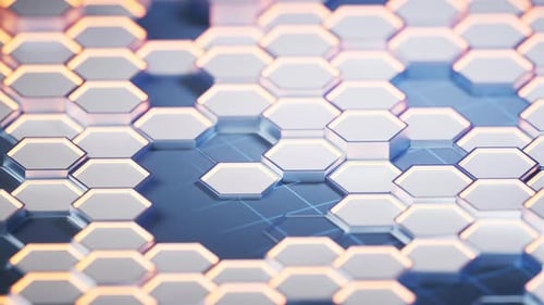 Metallic hexagon material background