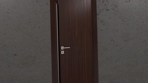 La puerta de madera abre la transición
