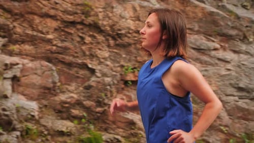 Woman running outdoors