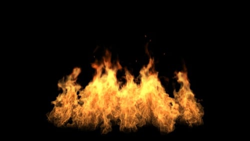 Realistic Fire Flames Element with Alpha Channel