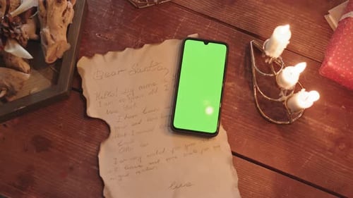 Green-screened Phone on Letter to Santa