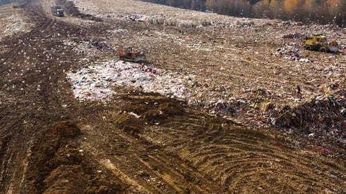 Household Waste Landfill, Aerial View.