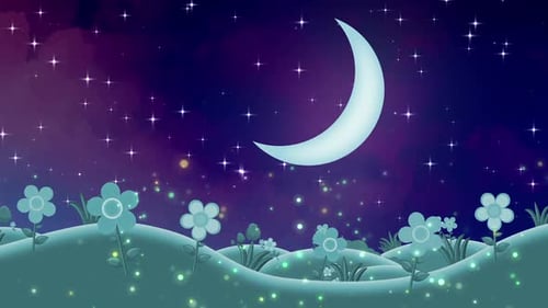 Cartoon Moon Night Wallpaper