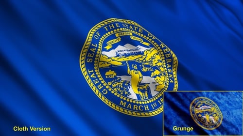 Nebraska State Flag Waving Seamless Loop