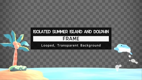 Isolated Summer Island and Dolphin Frame
