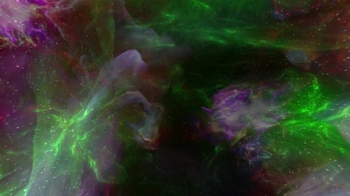 Colorful Fluid Nebula and Stars Animated Background