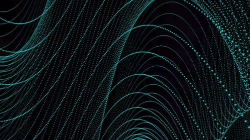 Abstract Digital Network Wave Points Looping Background