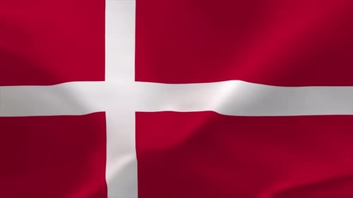 Realistic Waving Flag of Denmark Seamless Loop