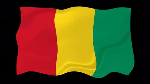 Realistic Waving Flag of Guinea Animation