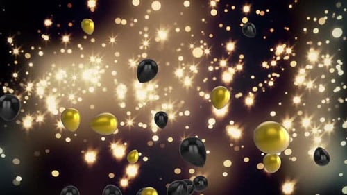 Floating balloons and glowing stars
