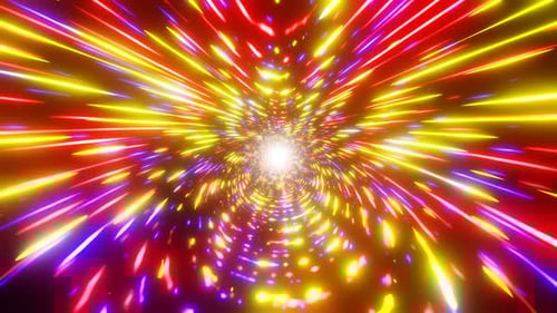 Colorful Abstract Hyperspace Light Tunnel Loop Background