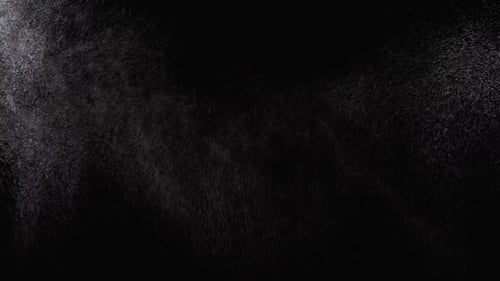 Floating White Particles on Black Background