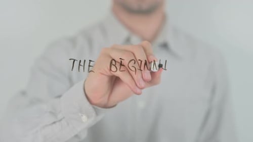 The Beginning Writing on Screen with Hand