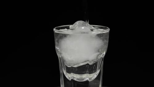 Ice and Clear Water Fill Glass