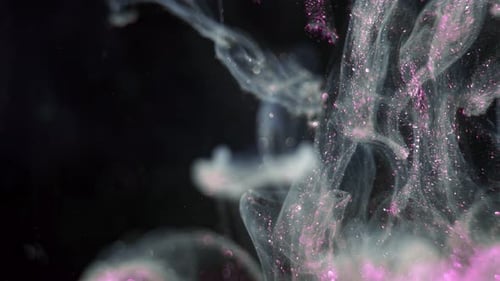 Ethereal Smoke and Pink Glitter Swirls