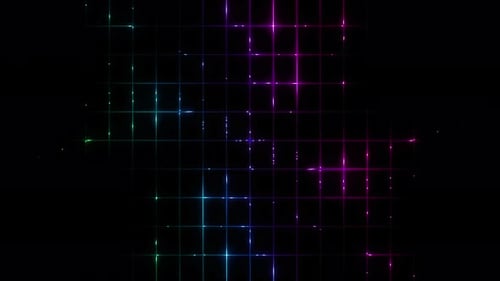Glowing Neon Grid Lines Abstract Loop Background Animation