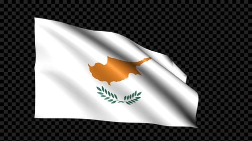 Realistic Waving Flag of Cyprus Animation Loop