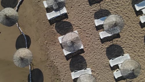 Empty Beach Umbrellas