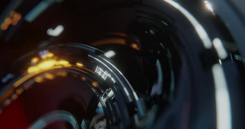 Abstraktes futuristisches Industriekonzept mit Metallscheiben