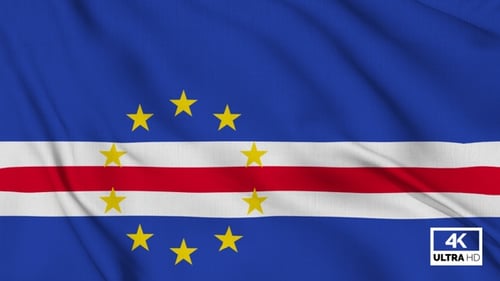 Realistic Waving Flag of Cape Verde Animation