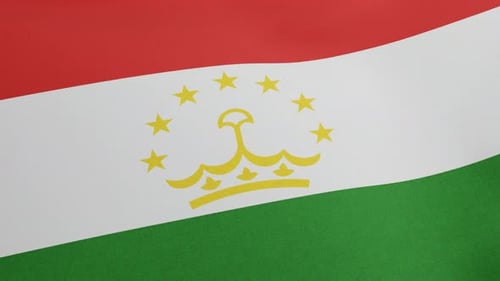 Waving Flag of Tajikistan Animation Loop