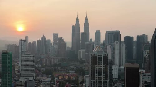 of Kuala Lumpur City Skyline During Beautiful Sunrise