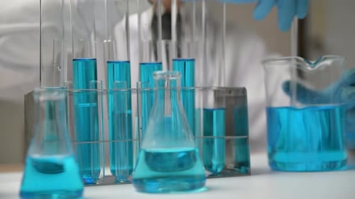 Close Up Lab Experiment With Beaker