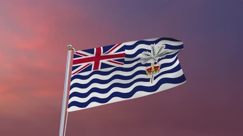 Waving British Indian Ocean Territory Flag Animation