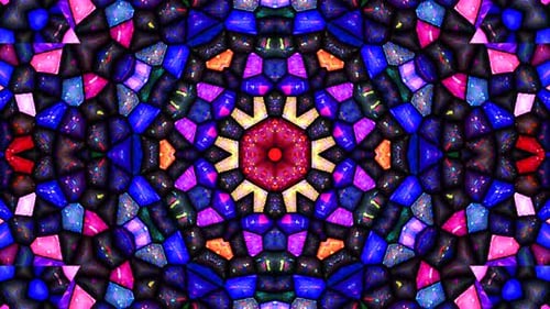 Vibrant Abstract Kaleidoscope Pattern with Geometric Shapes