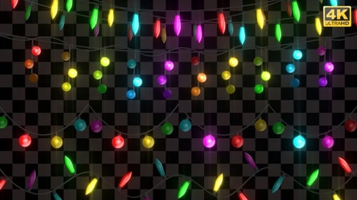 Colorful Animated Christmas and Holiday String Lights Pack