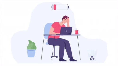 Man Tired Of Working In The Office 4K