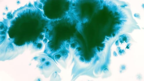 Teal Paint Splatters and Spreads on White